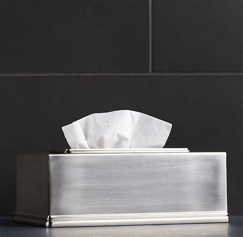 rectangle tissue box cover nickel brushed metal|kleenex holder for bathroom.